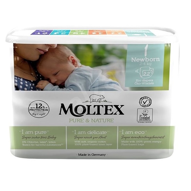 MOLTEX Pure&Nature öko pelenka 1, újszülött (2-5kg), 22 db