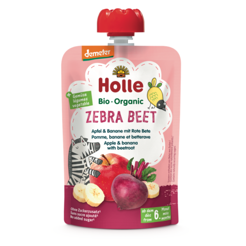 Holle Zebra Beet BIO tasak, alma-banán-cékla, 100g