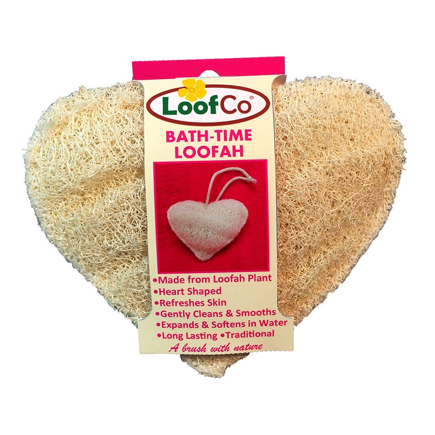 LoofCo 100% lebomló szív alakú luffa szivacs fürdéshez, 1db