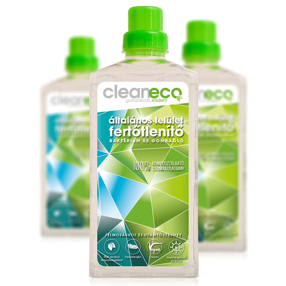 Cleaneco Általános felületfertőtlenítő komposztálható csomagolásban, 1000ml