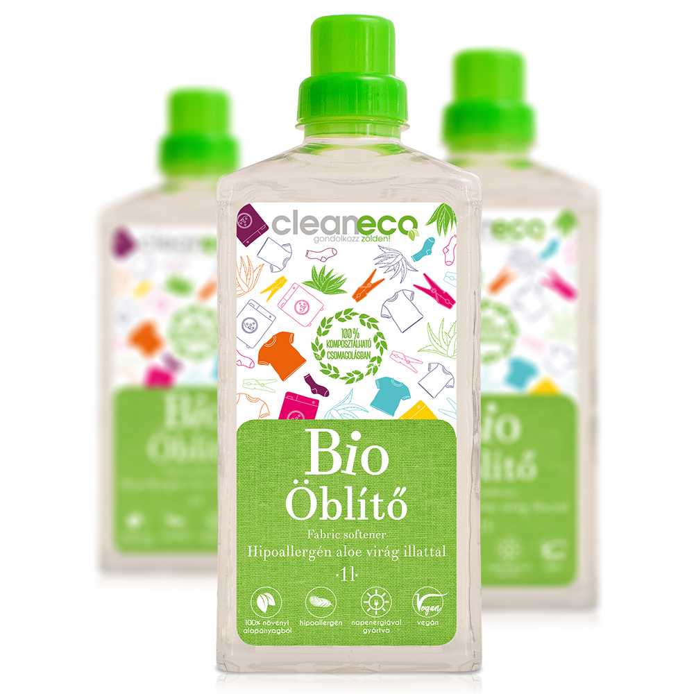 Cleaneco Bio öblítő, hipoallergén aloe illat, komposztálható csomagolásban, 1L