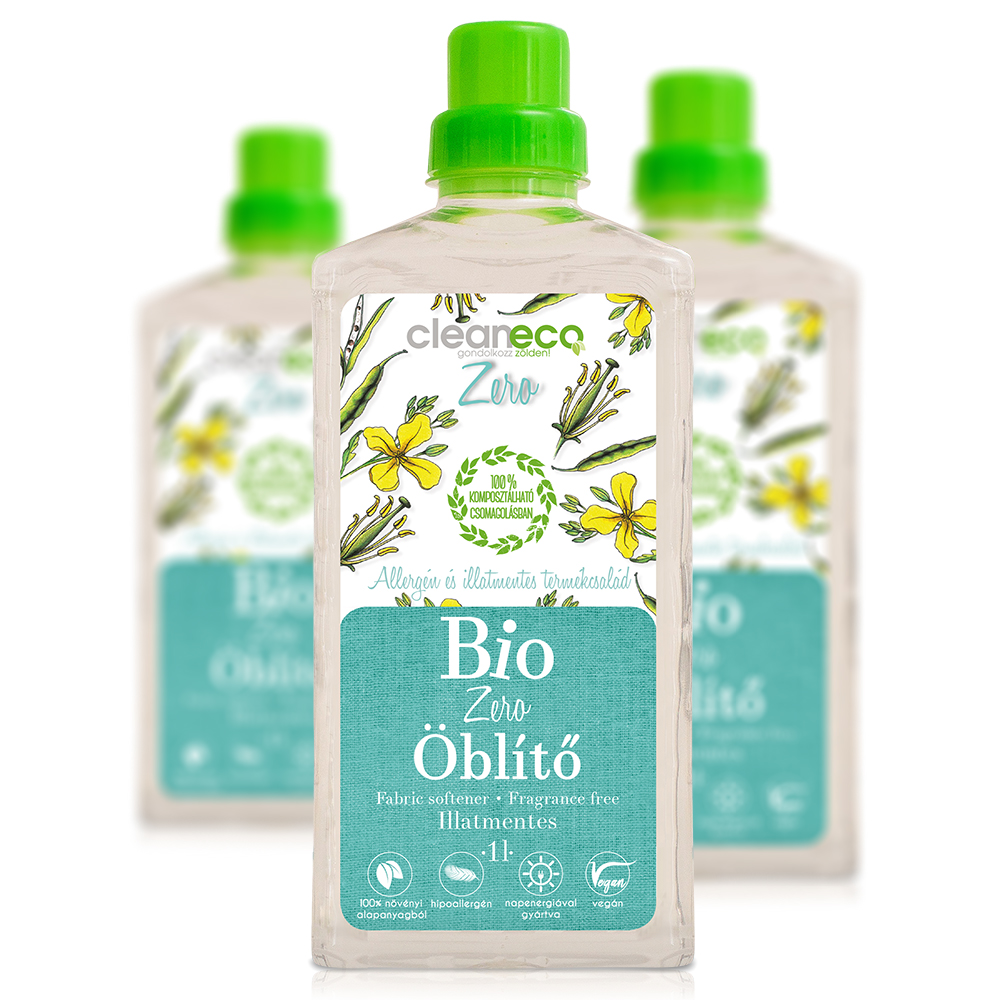 Cleaneco Bio ZERO öblítő, illatmentes, komposztálható csomagolásban, 1L