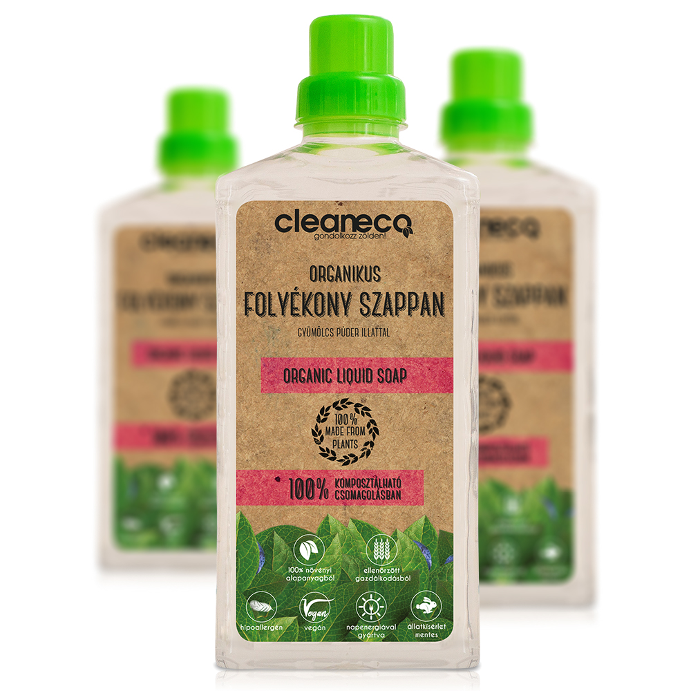 Cleaneco Organikus folyékony szappan komposztálható csomagolásban, 1L