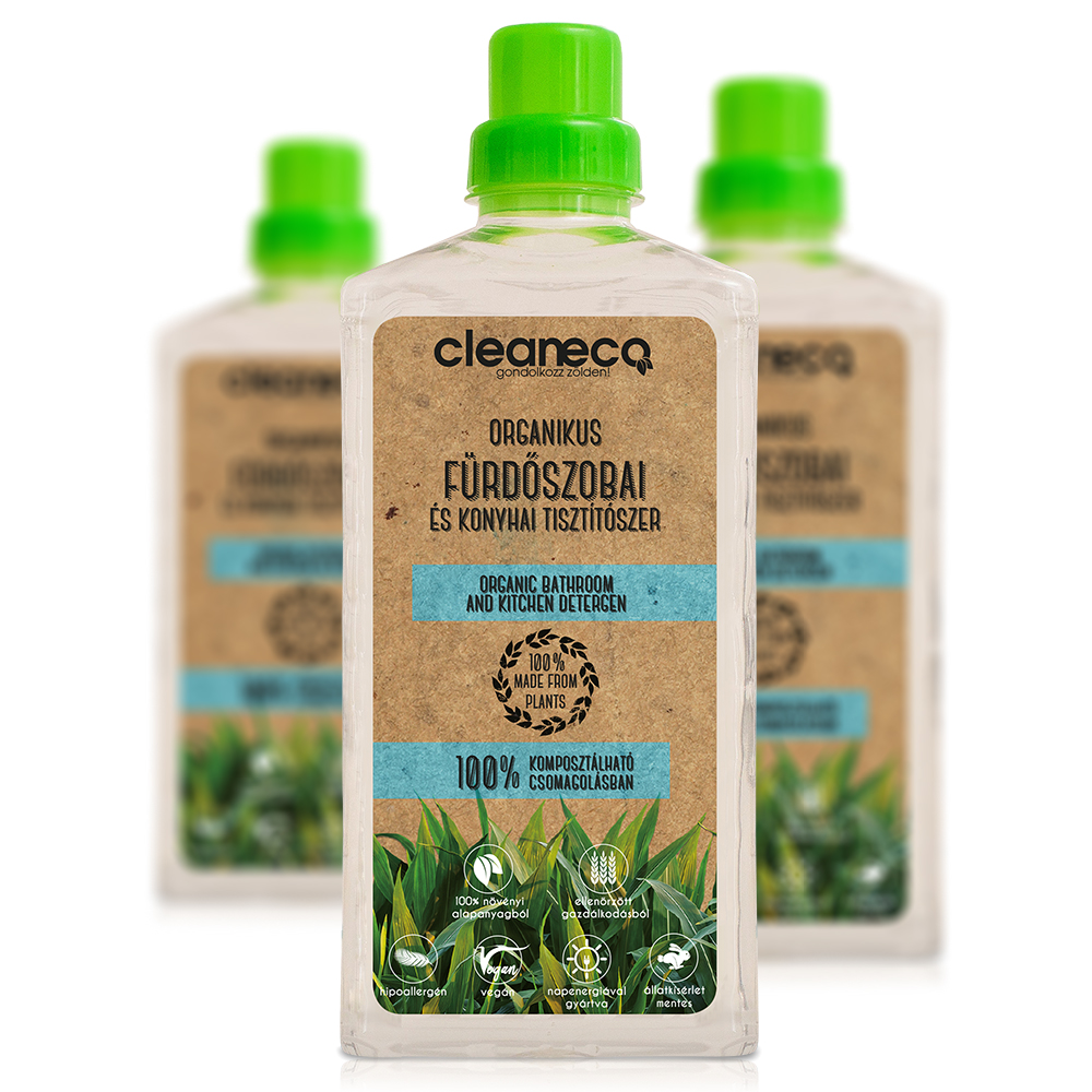 Cleaneco Organikus fürdő- és konyhatisztító komposztálható csomagolásban, 1L