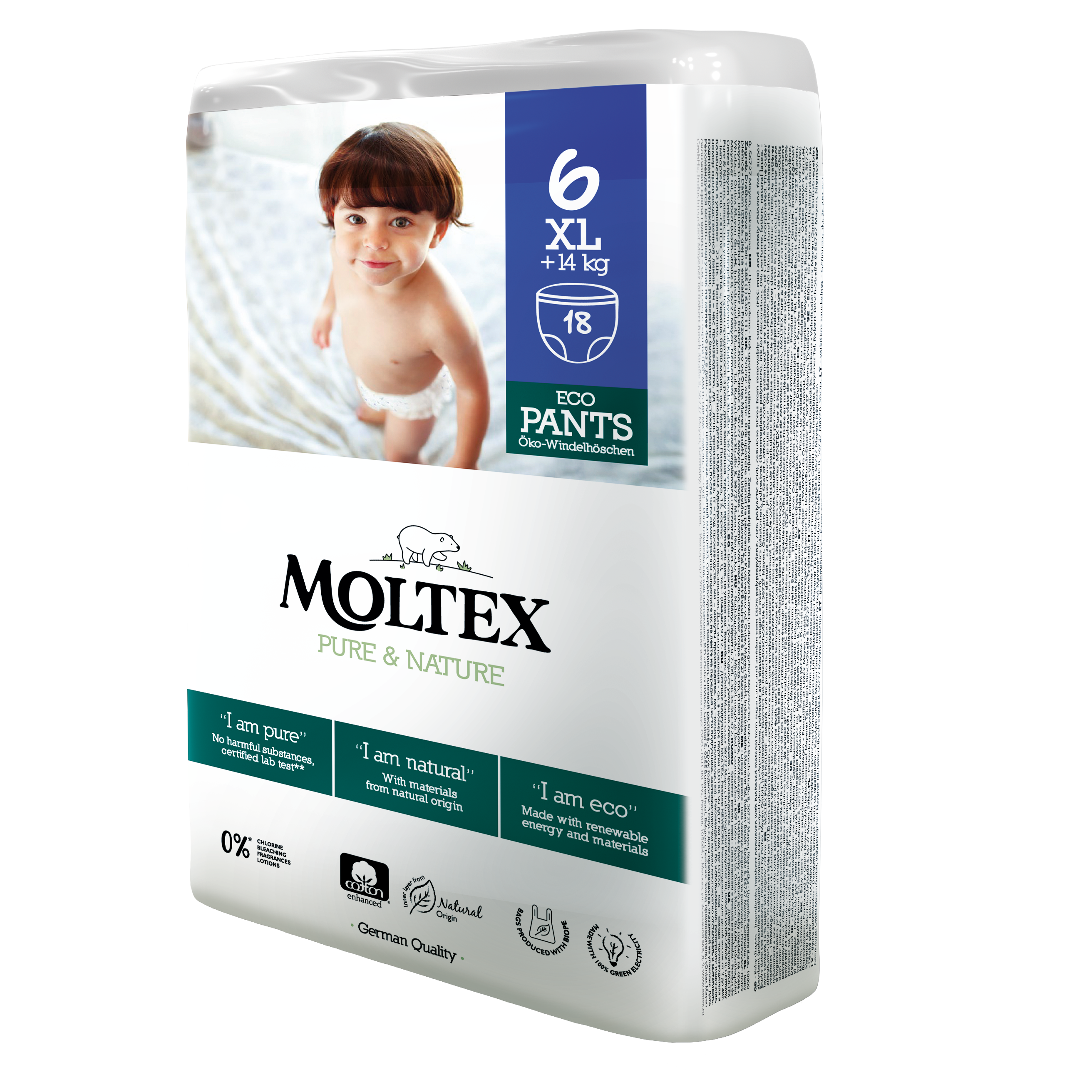 MOLTEX Pure&Nature öko bugyipelenka 6, XL(14+kg), 18db