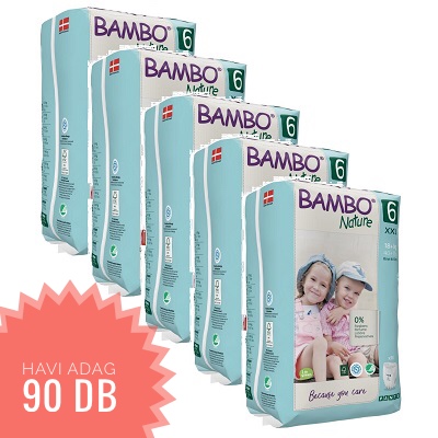 Bambo Nature öko bugyipelenka 6/XXL (18+kg) HAVI ADAG, 5x18db