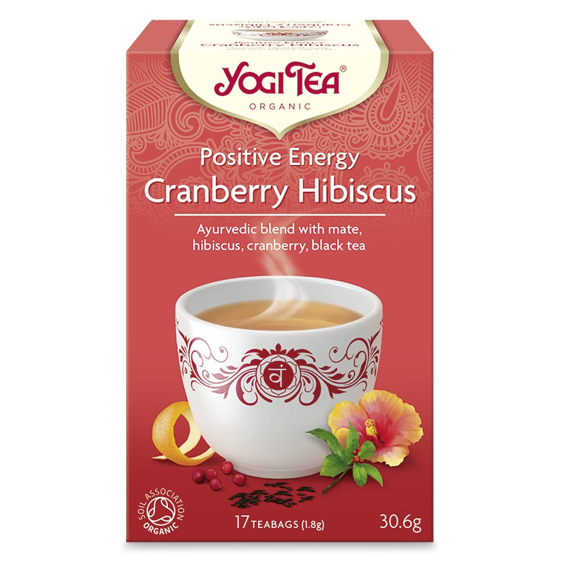 Yogi Tea Bio Pozitív energia tea tőzegáfonyával és hibiszkusszal, 17db filter