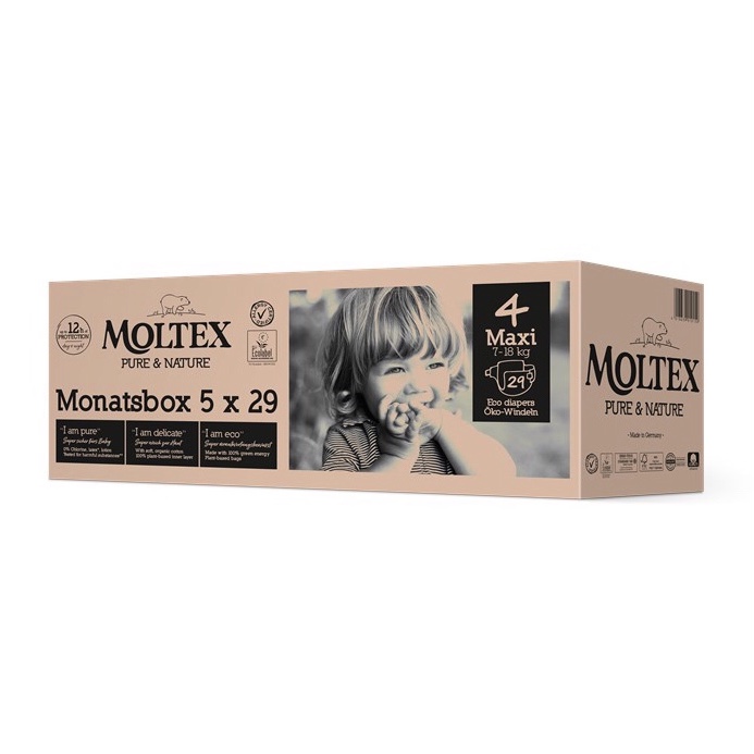 MOLTEX Pure&Nature öko pelenka 4, maxi (7-18 kg) MONAT BOX 5x29db