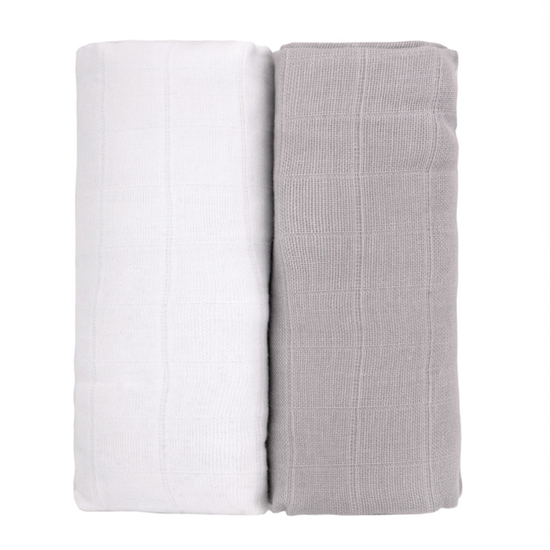 T-tomi Exclusive Collection luxus tetra textil fürdőlepedő, fehér+szürke, 2db