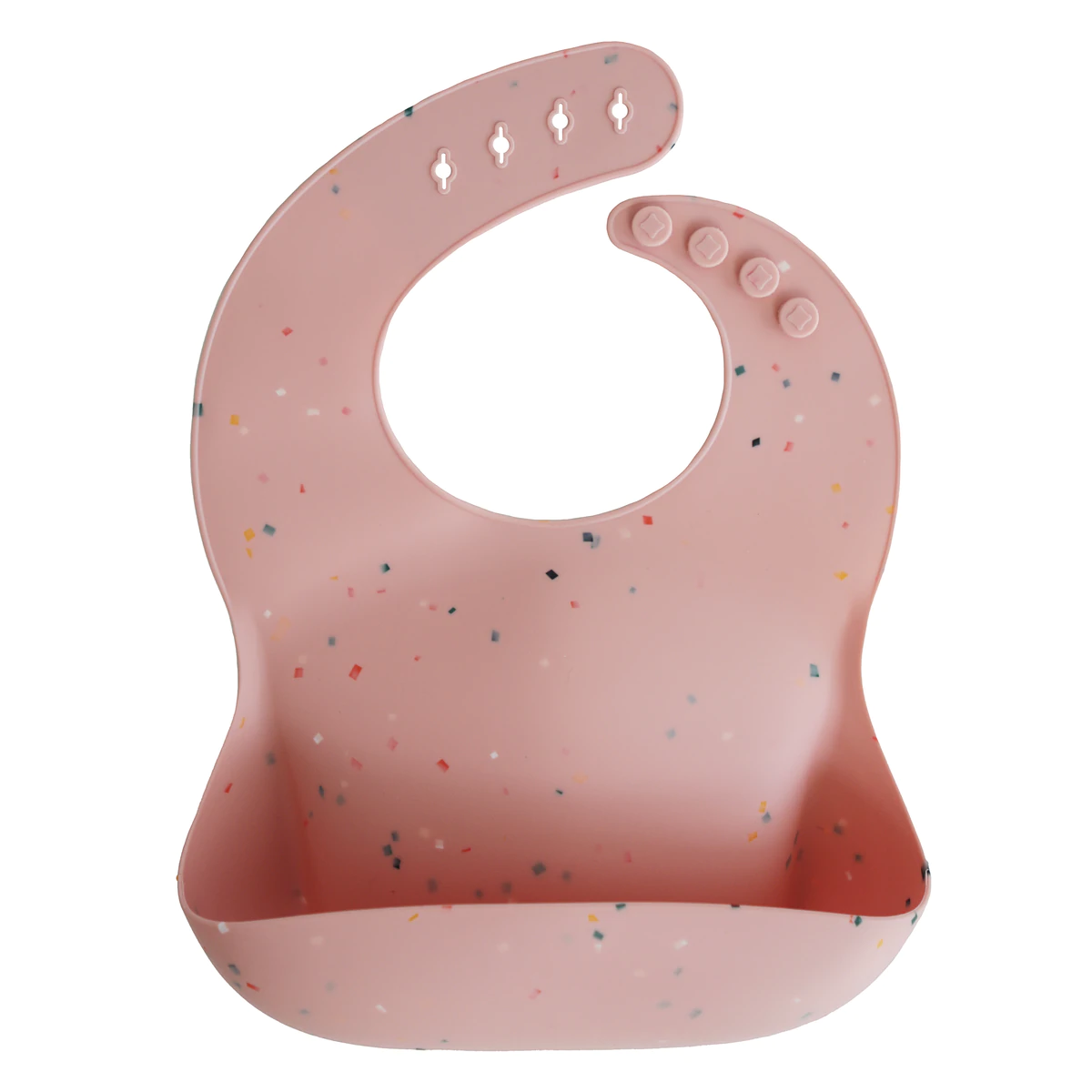 Mushie Hajlékony szilikon előke - rózsaszín konfetti