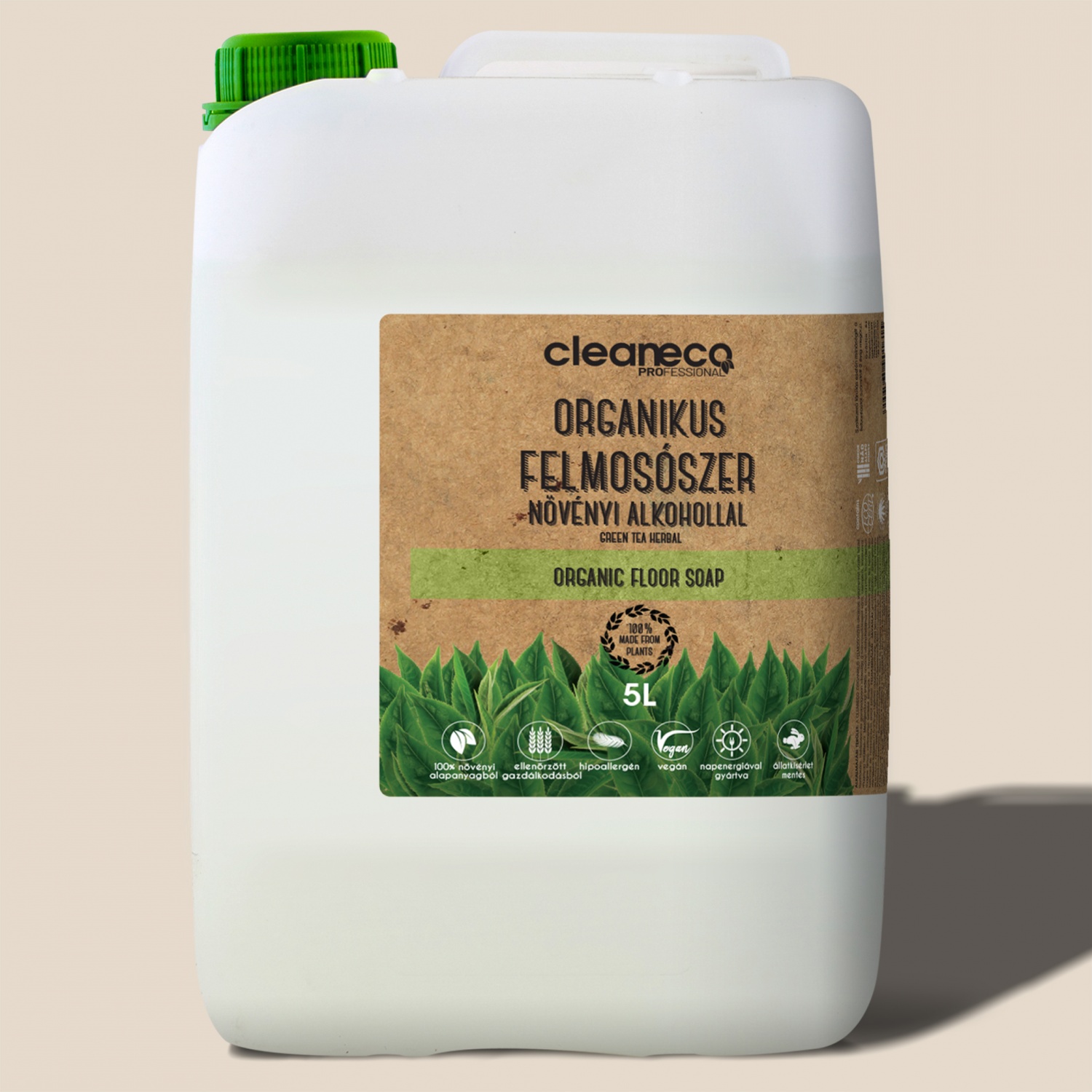Cleaneco Organikus felmosószer, Green tea herbal illat, XXL, 5liter