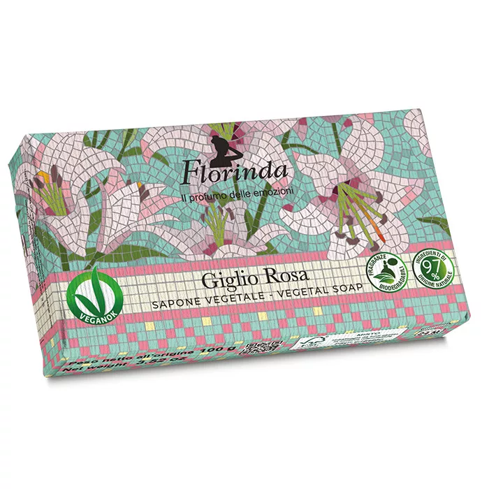 Florinda növényi szappan - Mozaik - Rózsaszín liliom 100g