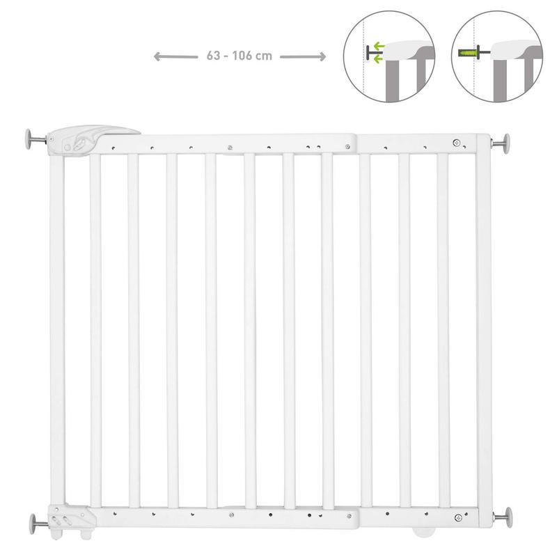 Badabulle Deco Pop biztonsági fa ajtórács 63-106cm, fehér