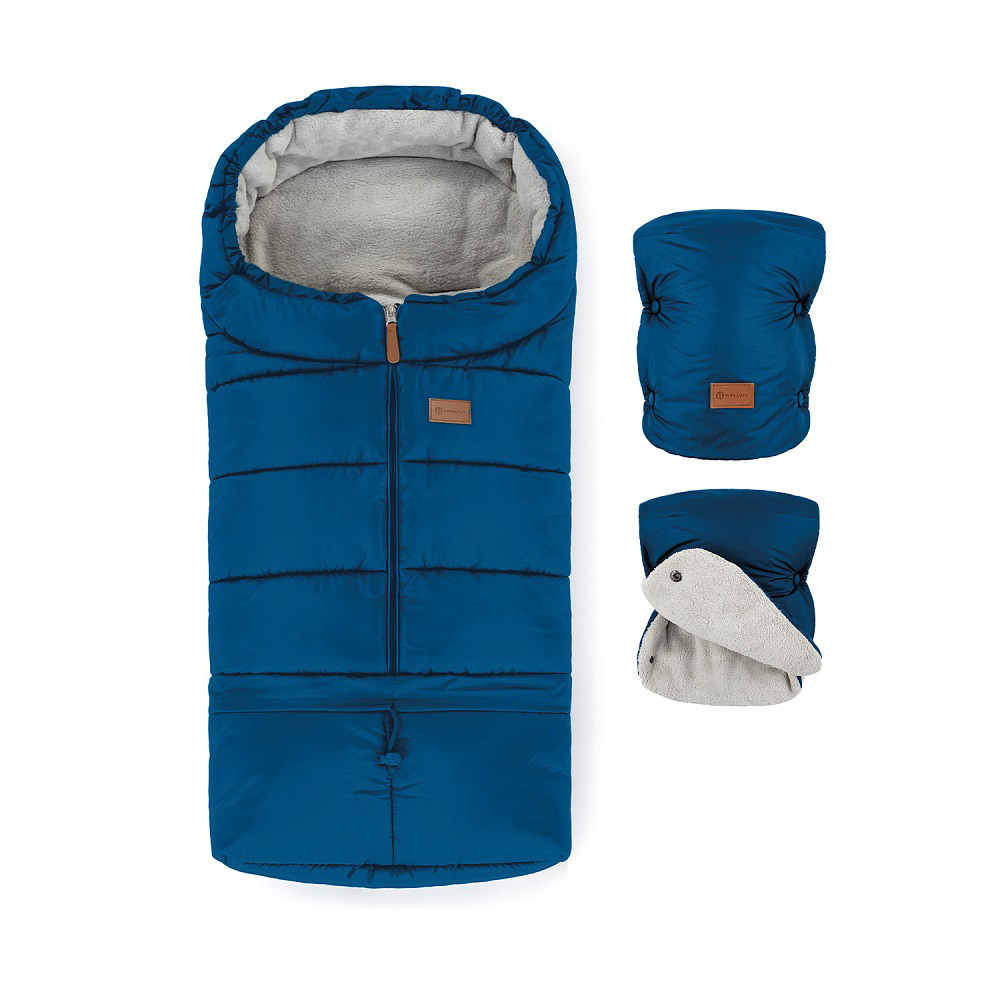 Petite&Mars Téli szett Jibot 3in1 bundazsák + Jasie kézmelegítő, Ocean Blue