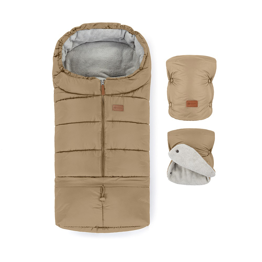 Petite&Mars Téli szett Jibot 3in1 bundazsák + Jasie kézmelegítő, Sweet Toffee