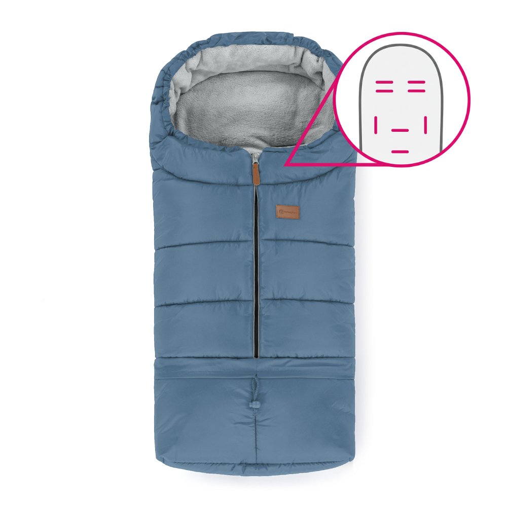 Petite&Mars Jibot 3in1 Állítható bundazsák VÍZSZINTES kivágással, Ocean Blue