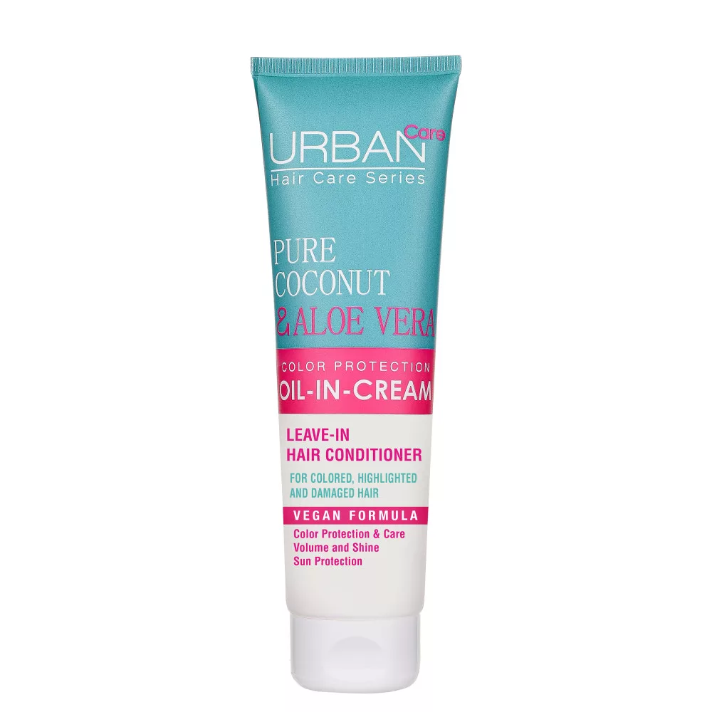 URBAN CARE SZÍN- ÉS FÉNYVÉDŐ ÖBLÍTÉS NÉLKÜLI KRÉMES HAJBALZSAM KÓKUSZOLAJJAL ÉS ALOE VERÁVAL FESTETT, MELÍROZOTT ÉS SÉRÜLT HAJRA 150ml