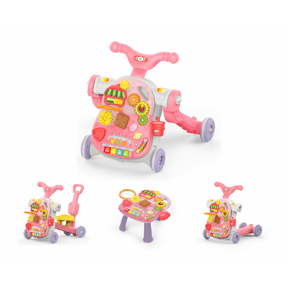Kikkaboo Sweet Escape készségfejlesztő járássegítő és asztal 4az1-ben, pink