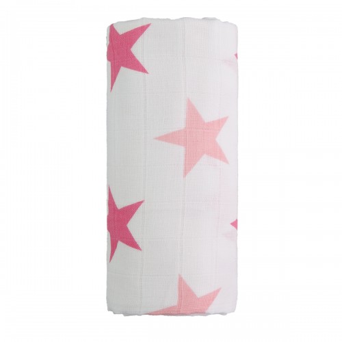 T-tomi Exclusive Collection extra nagy tetra textil fürdőlepedő, pink csillagok