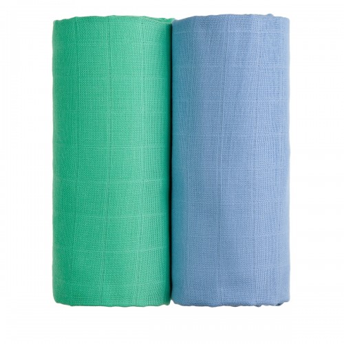 T-tomi Exclusive Collection luxus tetra textil fürdőlepedő, kék+zöld, 2db