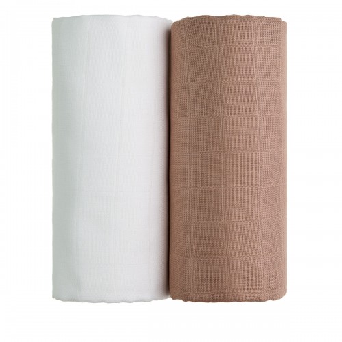 T-tomi Exclusive Collection luxus tetra textil fürdőlepedő, fehér+bézs, 2db