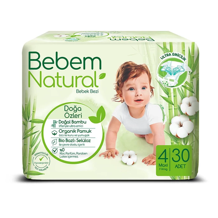Bebem Natural pelenka bambuszrosttal 4 maxi (7-14kg) 30db