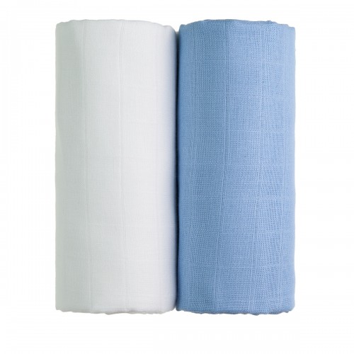 T-tomi Exclusive Collection luxus tetra textil fürdőlepedő, fehér+kék, 2db