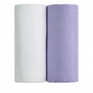 T-tomi Exclusive Collection luxus tetra textil fürdőlepedő, fehér+lila, 2db