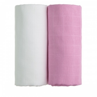T-tomi Exclusive Collection luxus tetra textil fürdőlepedő, fehér+rózsaszín, 2db