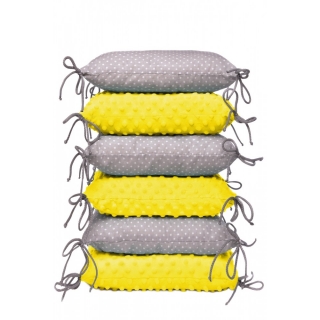 T-tomi rácsvédő párna szett (6 db), sárga/szürke kis pöttyös