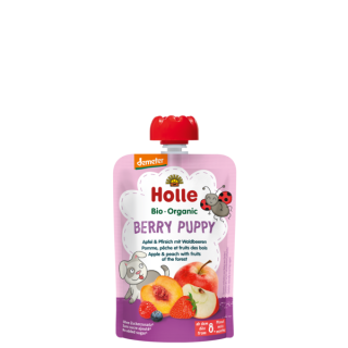 Holle Berry Puppy BIO tasak, alma-őszibarack-erdei gyümölcs, 100g