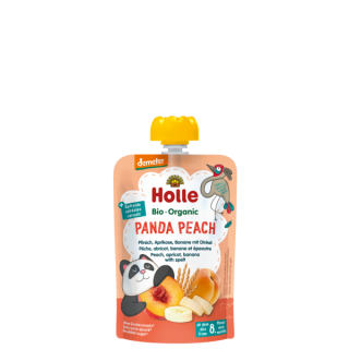 Holle Panda Peach BIO tasak, őszibarack-sárgabarack-banán tönkölybúzával, 100g