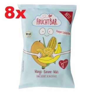 Fruchtbar BIO Extrudált kukorica teknős snack mangó-banán, MEGA PACK, 8x30g