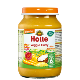 Holle Bio bébiétel, Zöldség curry, 190g