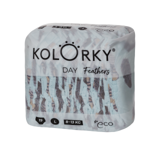 Kolorky Day öko pelenka, tollak, L (8-13kg), 19db