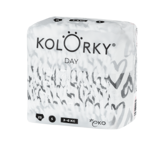 Kolorky Day öko pelenka, szívek, S (3-6kg), 25db