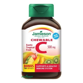 Jamieson C-vitamin 500mg szopogató tabletta – trópusi gyümölcs ízesítéssel120db
