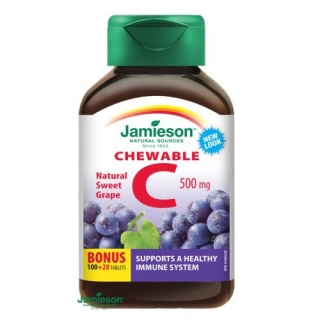 Jamieson C-vitamin 500mg szopogató tabletta -szőlő ízesítéssel 120db