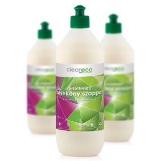 Cleaneco Fertőtlenítő folyékony szappan sportkupakkal, 1liter
