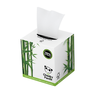 Cheeky Panda Bambusz papírzsebkendő kocka dobozos, 3 rétegű, 56 lap