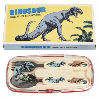 Rex London gyerek evőeszköz készlet tárolóval, dinoszaurusz