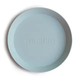 Mushie BPA-mentes műanyag kerek lapostányér - világoskék
