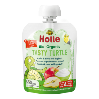 Holle Bio Tasty Turtle – Alma és körte joghurttal, 8. hónaptól, 85g