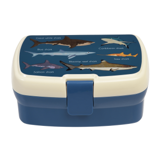 Rex London gyerek uzsonnás doboz kivehető tálcával, BPA mentes, cápa