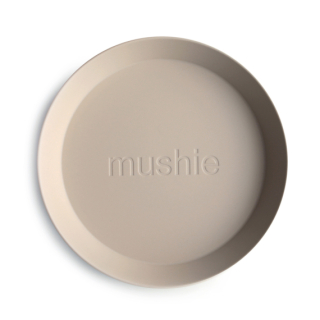 Mushie BPA-mentes műanyag kerek lapostányér - vanília