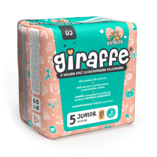 giraffe® Channel klór és illatmentes pelenka 5 junior (15-25kg) 21db
