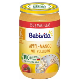 Bebivita Bio Bébiétel - Alma-Mangó-Teljes kiőrlésű gabona, 250g