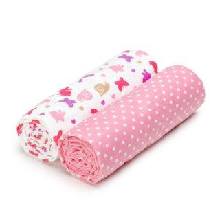 T-tomi prémium minőségű puha textil fürdőlepedő, Rózsaszín csigák, 2db