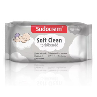 Sudocrem törlőkendő soft clean 55db