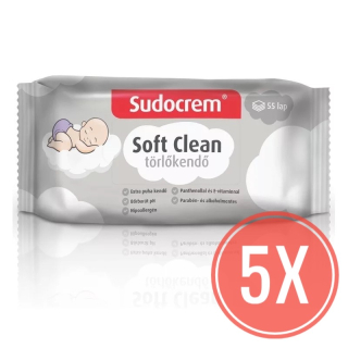 Sudocrem törlőkendő soft clean MULTI PACK 5x55db